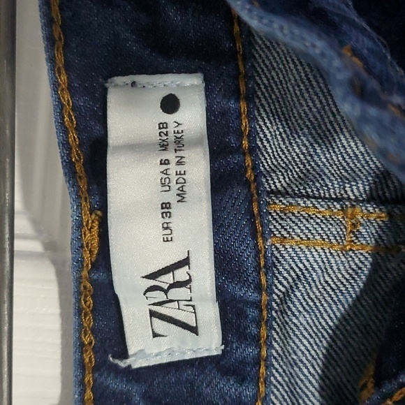ZARA The New Daddy Straight Leg Raw Hem Jeans Size 6 - Picture 6 of 16